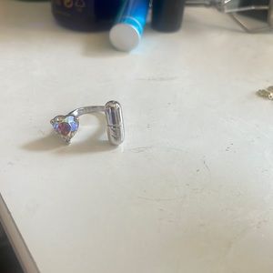 Shop HRH collection open pill ring silver